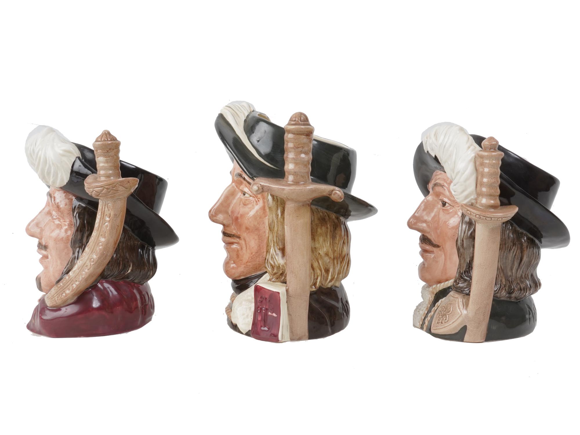 THE THREE MUSKETEERS ROYAL DOULTON CERAMIC JUGS PIC-3